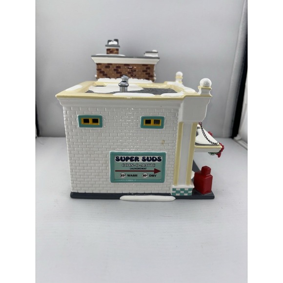 Department 56 Original Snow Village "Super Suds Laundromat" 55006 - Picture 3 of 7
